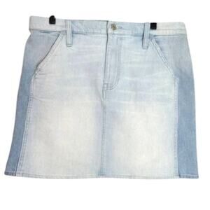 J.Crew Two-Tone Denim Mini Skirt Size 30 NWT Colorblock Indigo